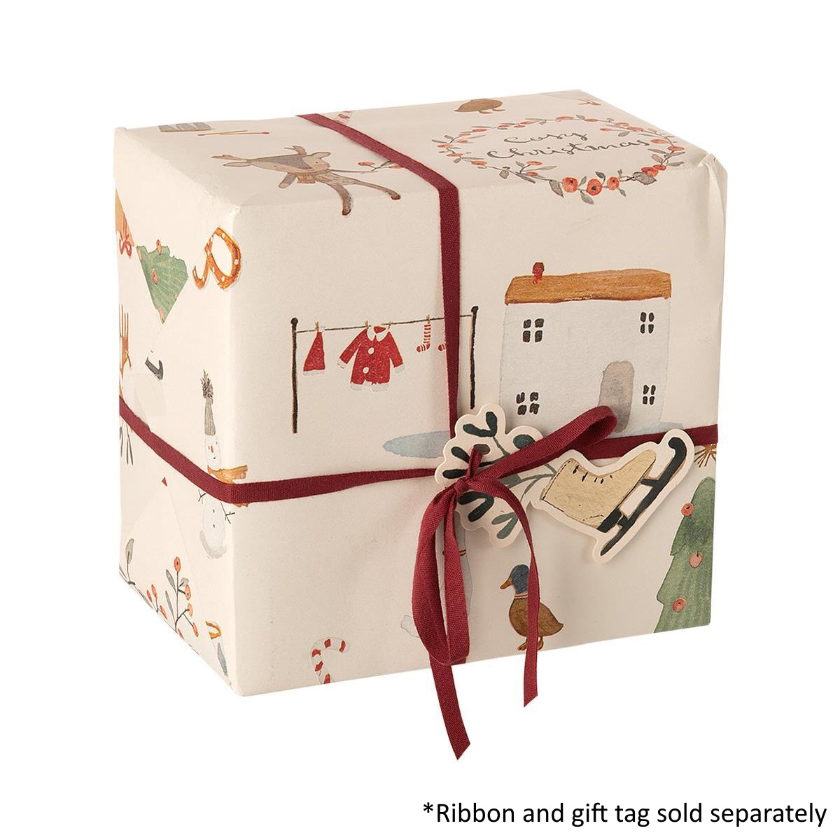 Maileg Gift wrap Cosy Christmas 10m white