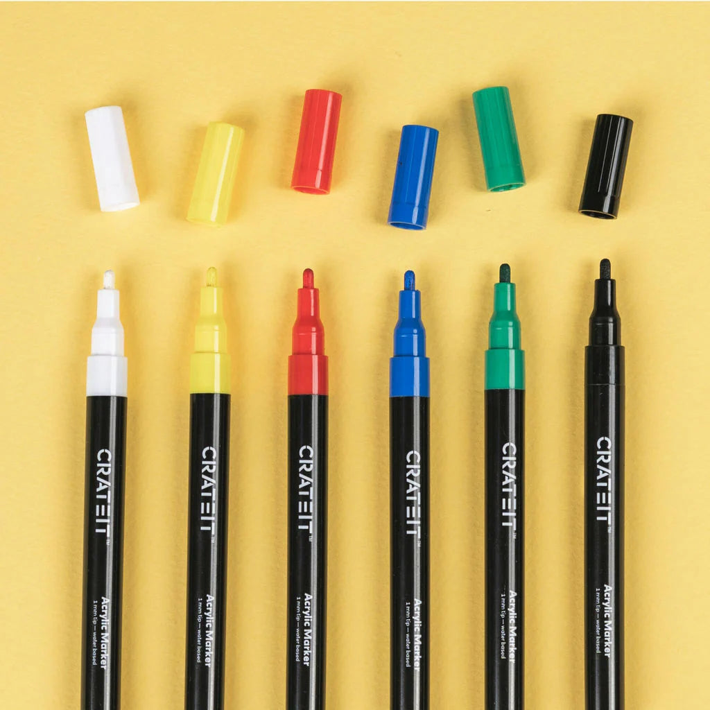 Crateit Markers 1mm 6pk by Crateit