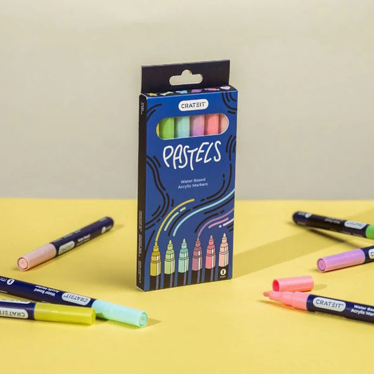 Crateit Pastel Markers 1mm 6pk by Crateit