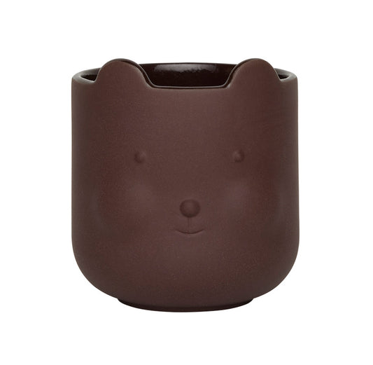 OYOY Bear Pot Dark Terracotta