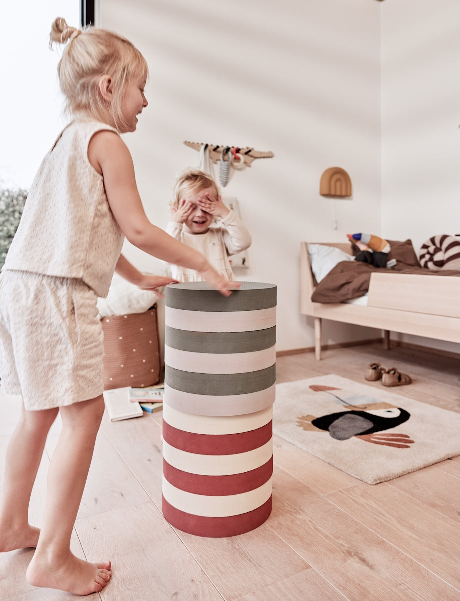 OYOY Iro Foam Stacking Stool olive-clay