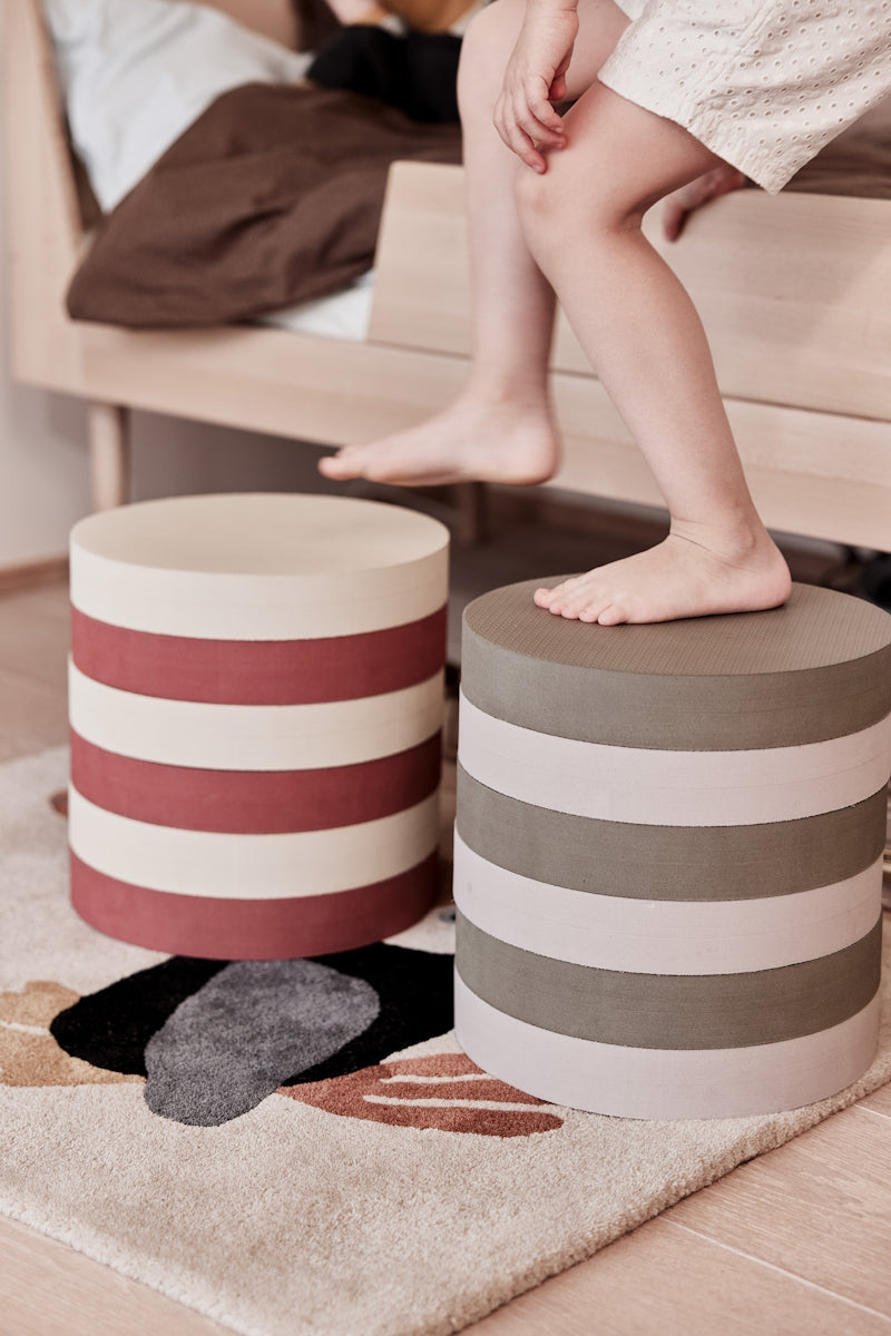 OYOY Iro Foam Stacking Stool olive-clay