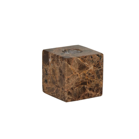 OYOY Savi Square Marble Candleholder Low Choko