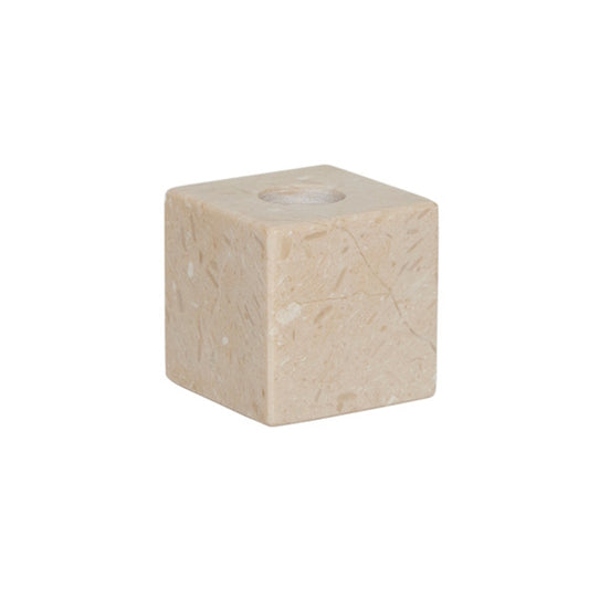 OYOY Savi Square Marble Candleholder Low Beige