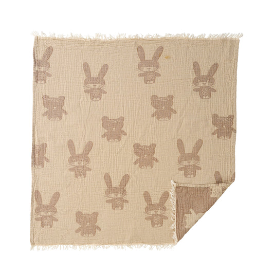 Klippan Bunny & Bear Baby Muslin Blanket