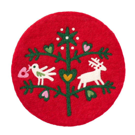 Klippan Christmas Tree Hand Felted Pot Mat