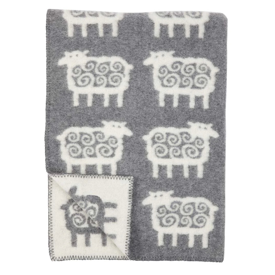 Klippan Sheep Organic Wool Baby Blanket Grey