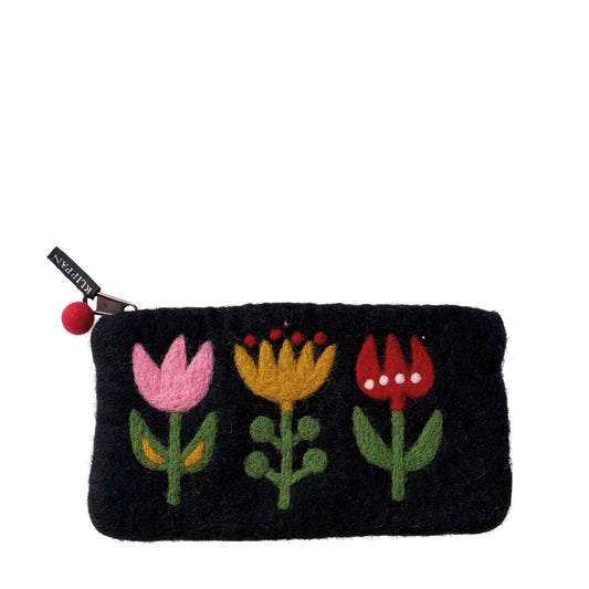 Klippan Tulip Black Hand Felted Purse