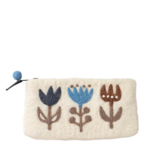 Klippan Tulip White Hand Felted Purse