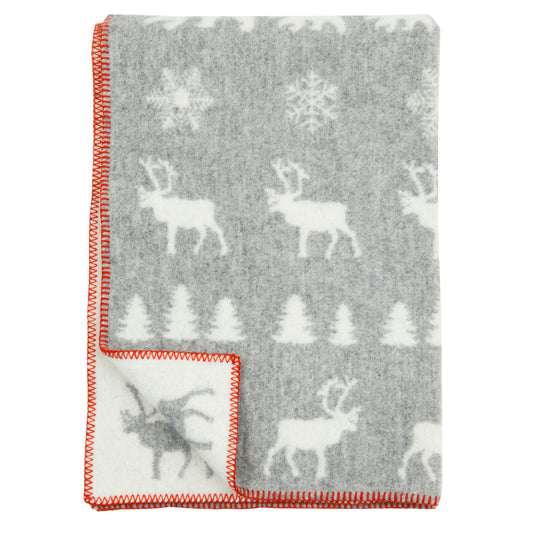 Klippan Wilderness Organic Wool Kids Blanket Grey