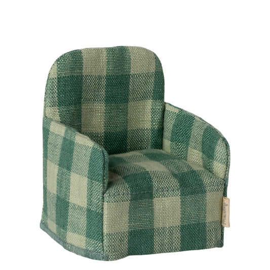 Maileg Folding Chair Mouse Green Check