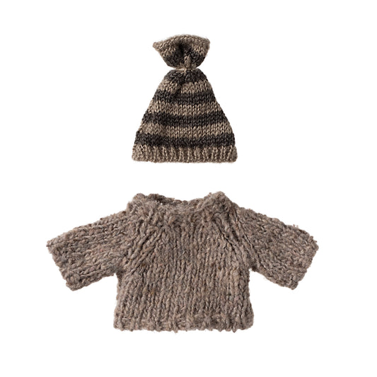 Maileg Knitted Sweater and Hat for Big Brother Mouse