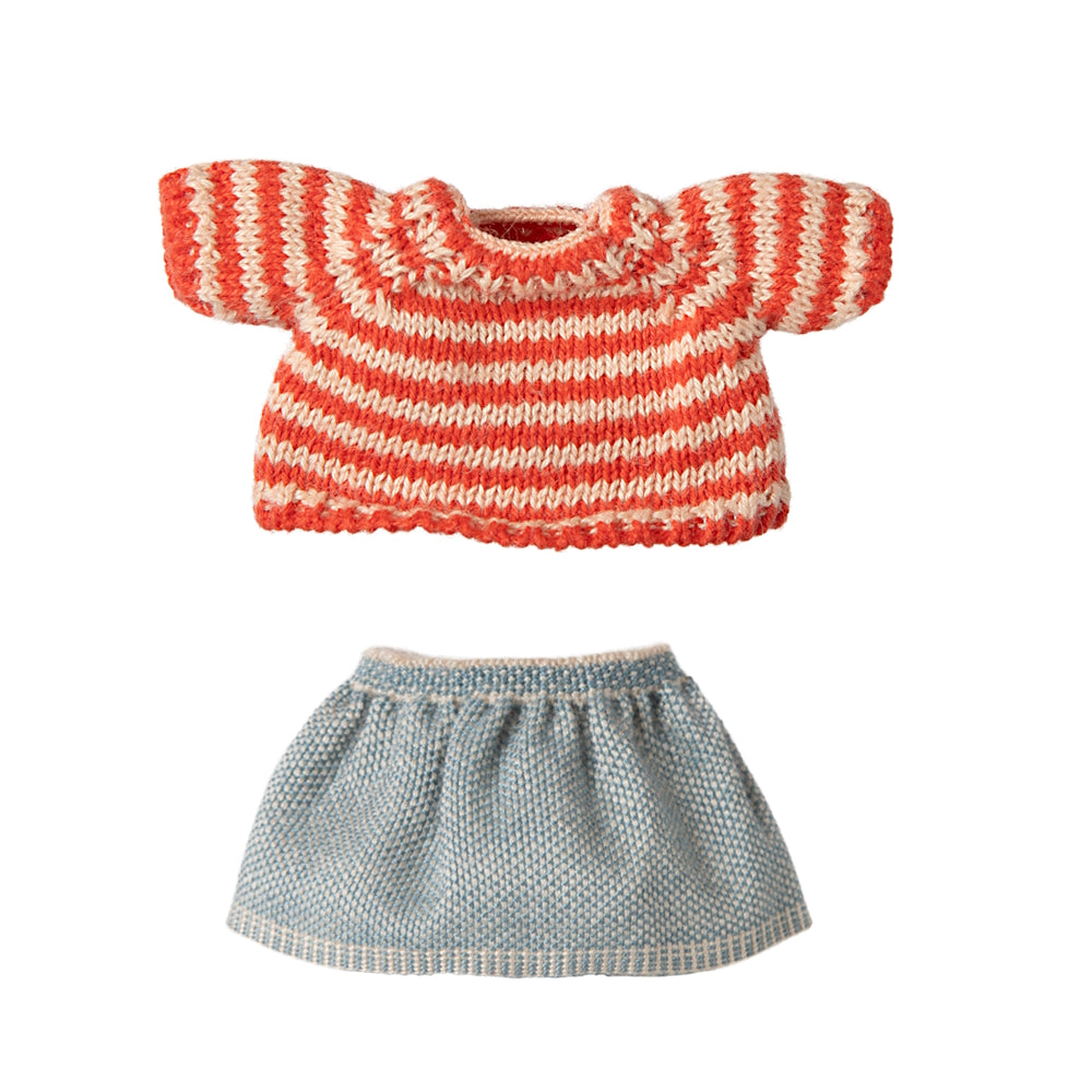 Maileg Knitted Sweater and Skirt Big Sister Mouse