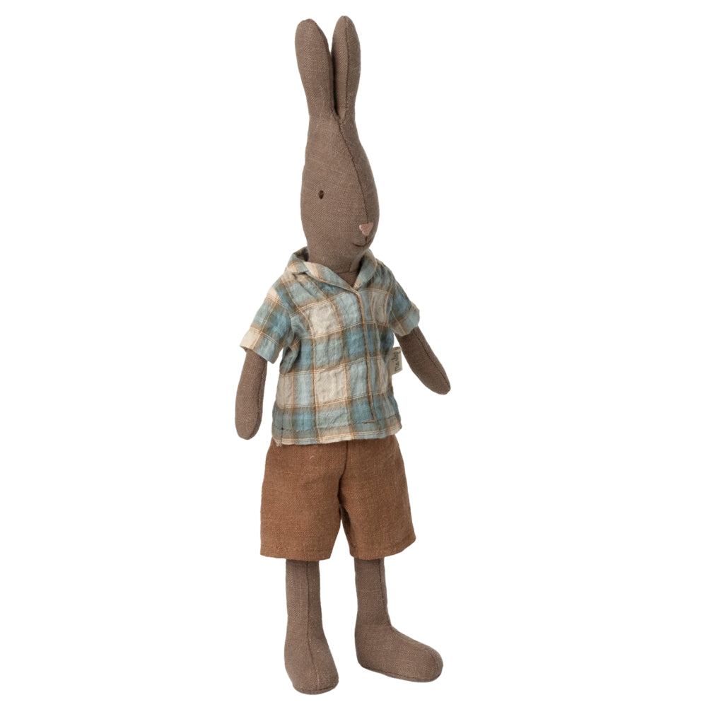 Maileg Rabbit Size 2 Brown Shirt And Shorts