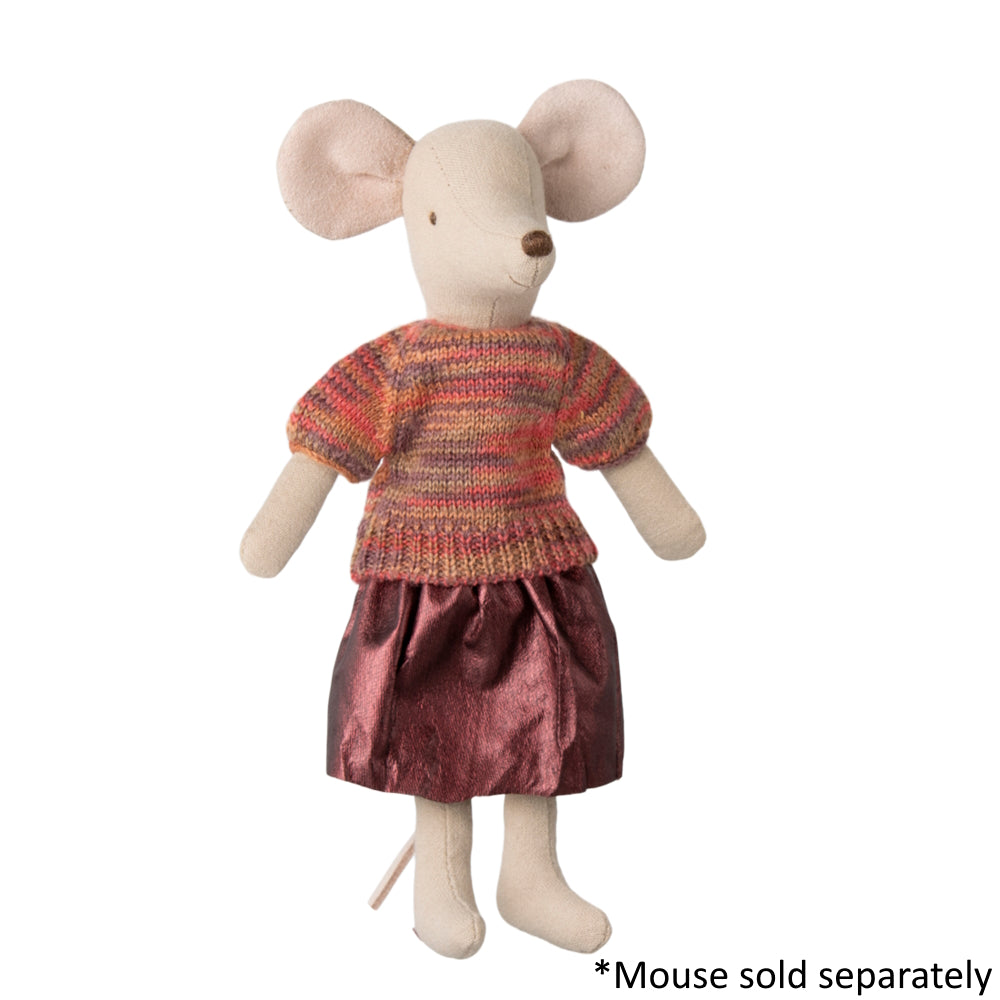 Maileg Skirt and Knitted Blouse Mum Mouse