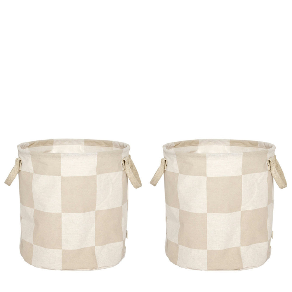 OYOY Chess Storage Basket Medium Set of 2 Clay