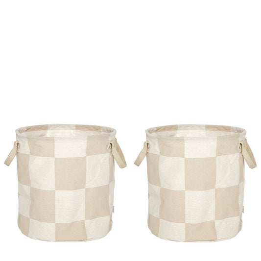 OYOY Chess Storage Basket Medium Set of 2 Clay