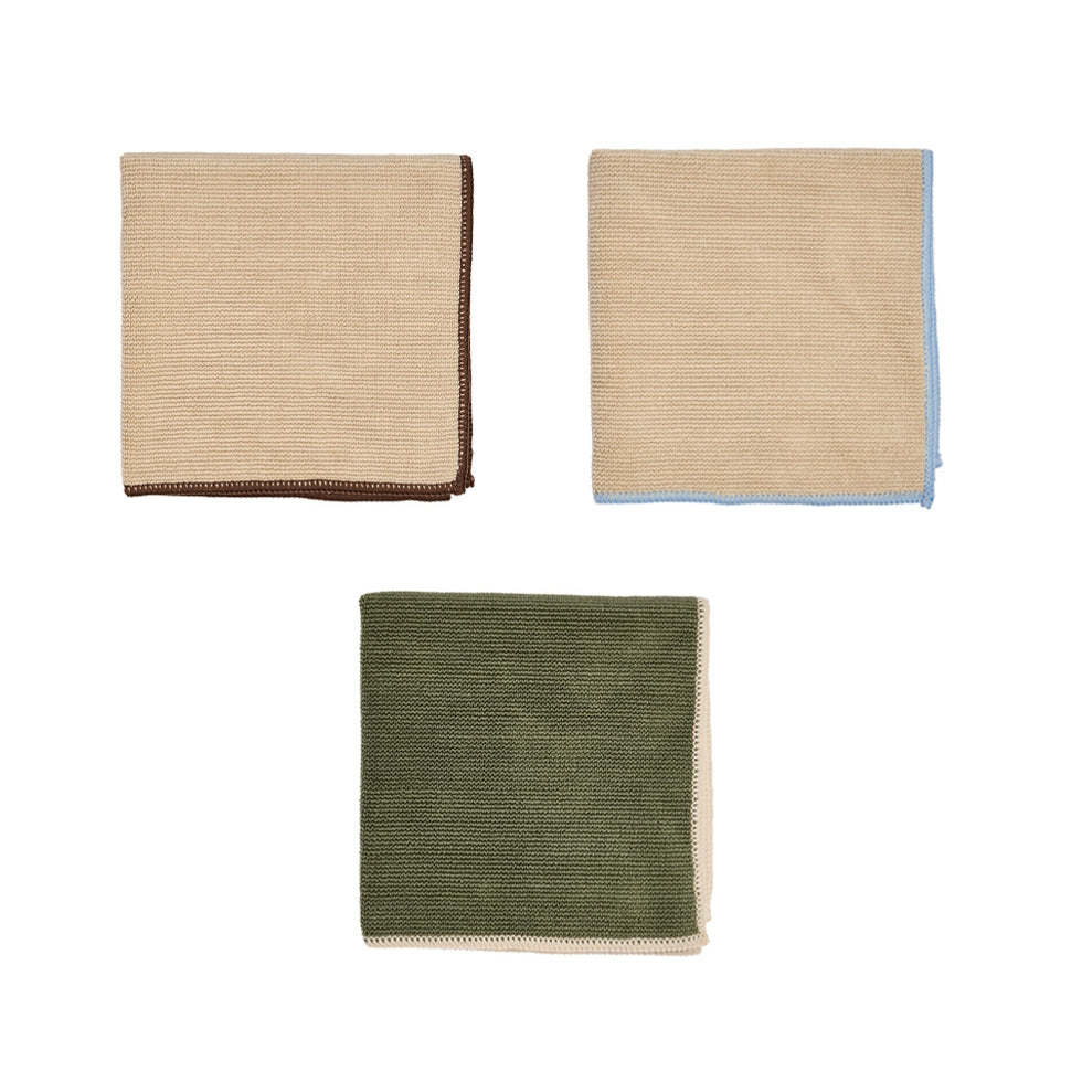 OYOY Mundus Microfiber Dish Cloth Pack of 3 Camel