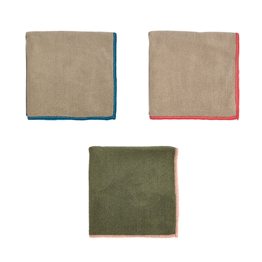 OYOY Mundus Microfiber Dish Cloth Pack of 3 Olive