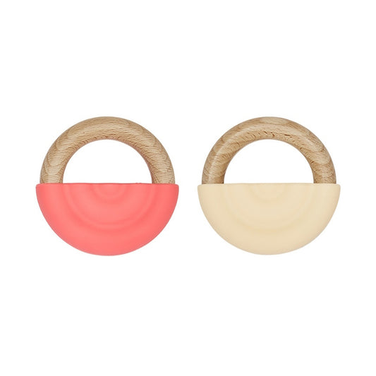 OYOY Rainbow Teether 2pack Cherry Red-Vanilla