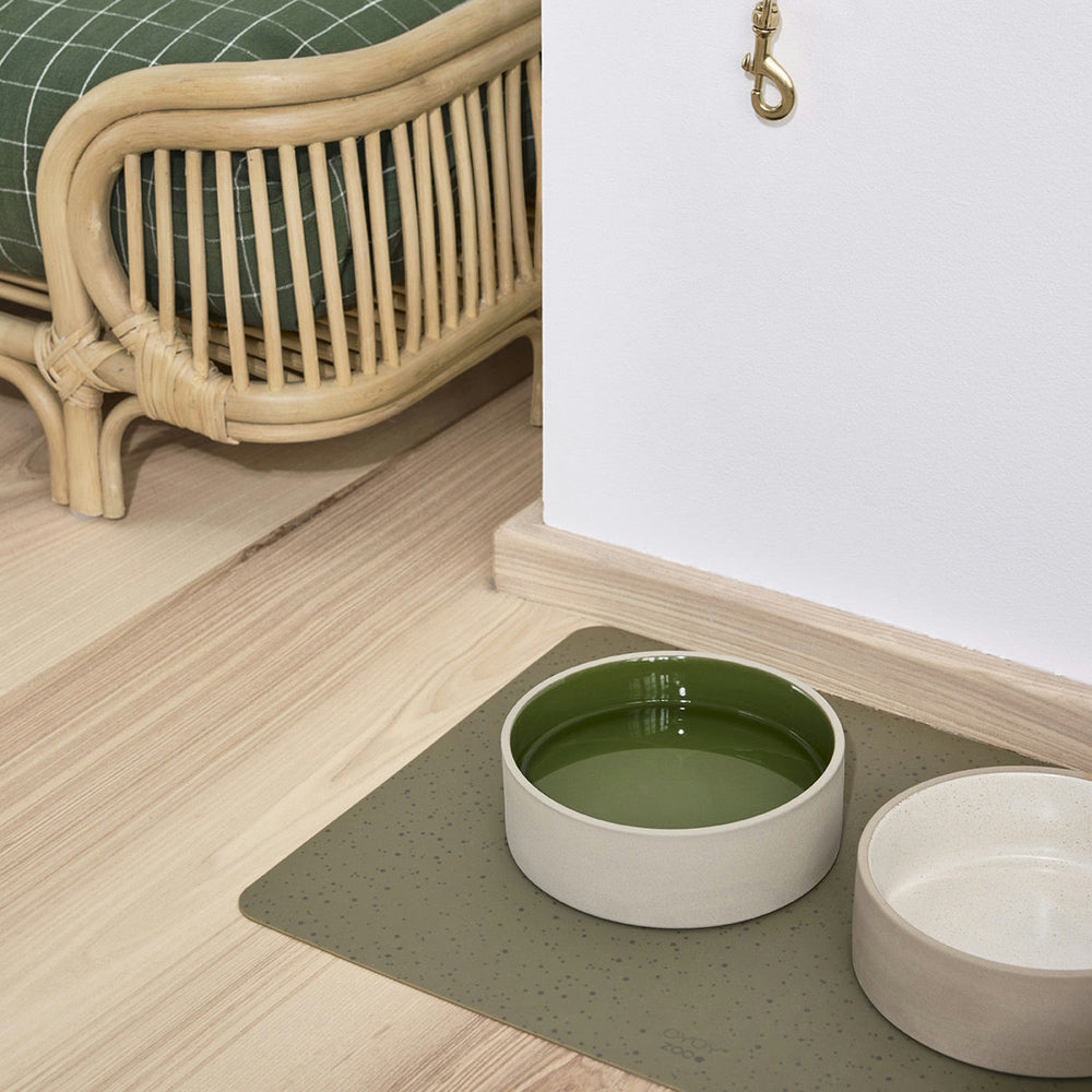 OYOY Koko Dog Bowl Mat Olive