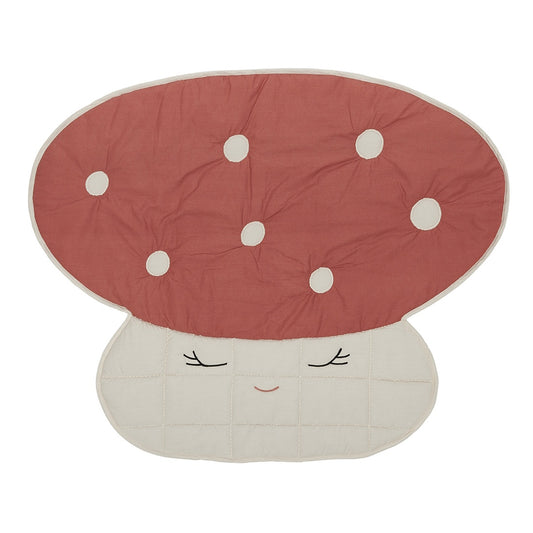 OYOY Mushroom Quilted Blanket Red