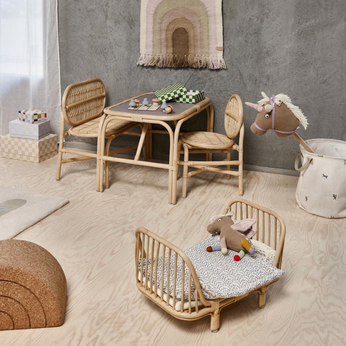 OYOY Nana Rattan Doll Bed