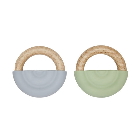 OYOY Rainbow Teether 2pack Dusty Blue-Green