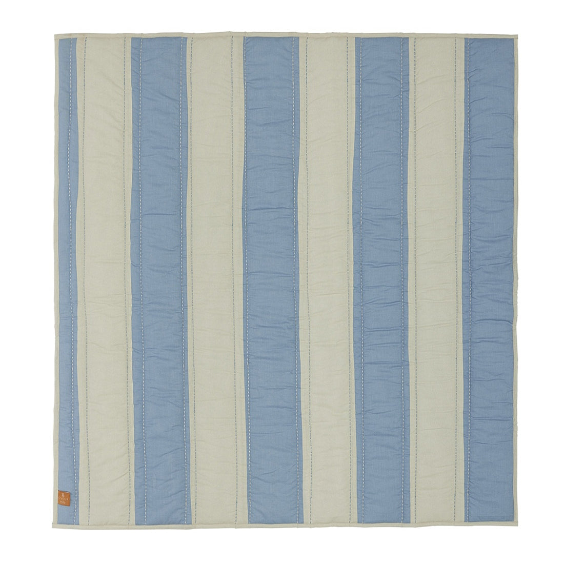 OYOY Striped Quilted Blanket Blue-Clay