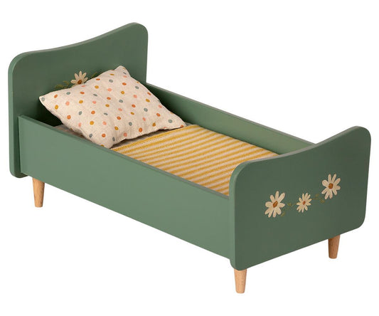 Maileg Wooden Bed Mini Mint Blue