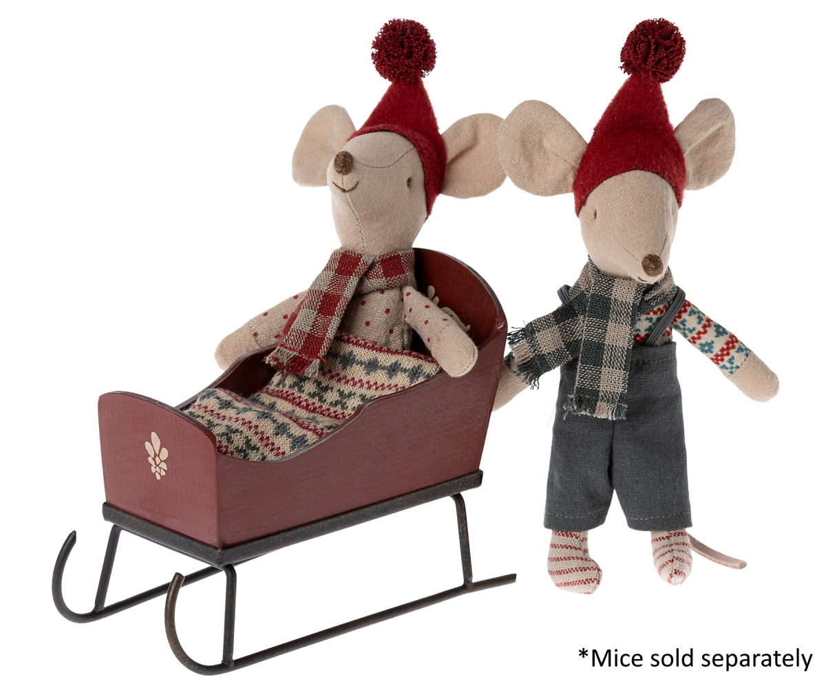 Maileg Sleigh for Mouse red