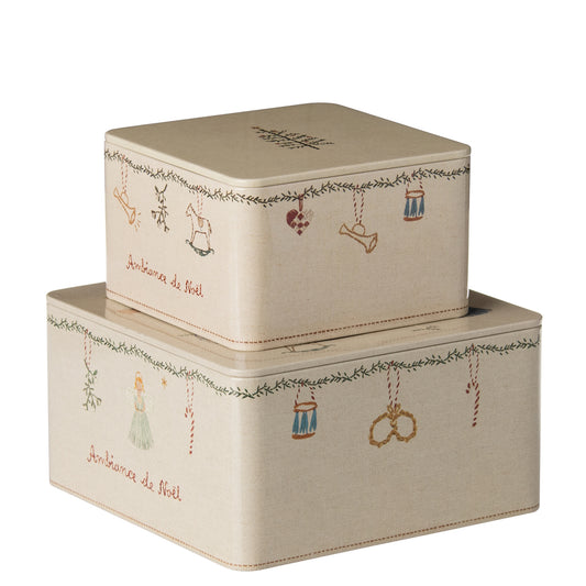 Maileg Metal Box Ambiance De Noel 2pk