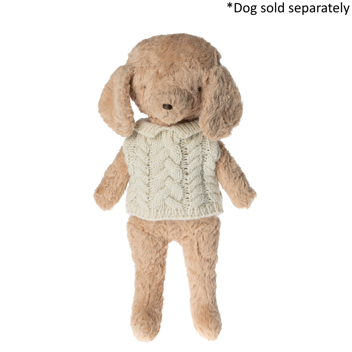 Maileg Dog Plush Sweater off-white