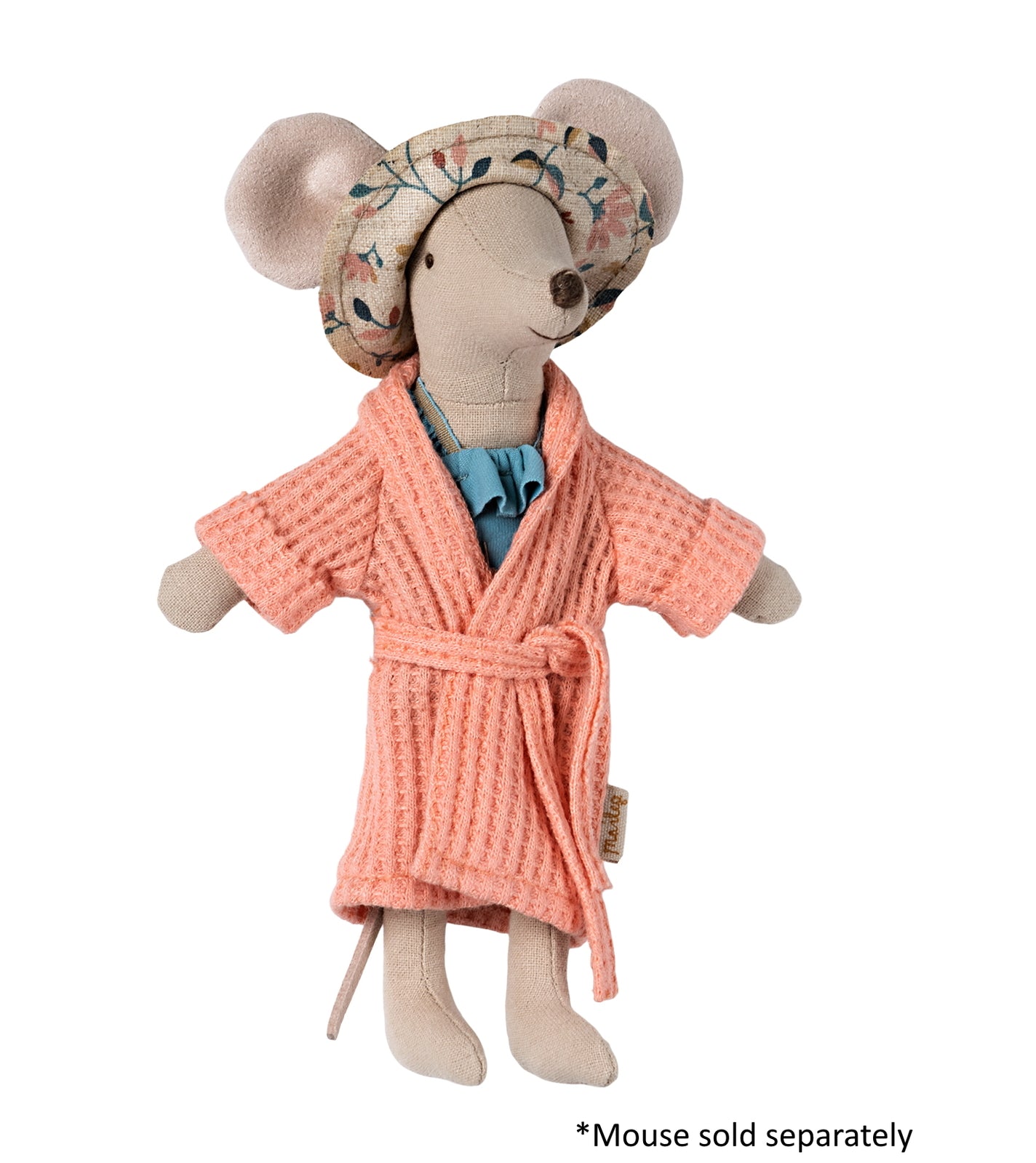 Maileg Bathrobe Mouse coral