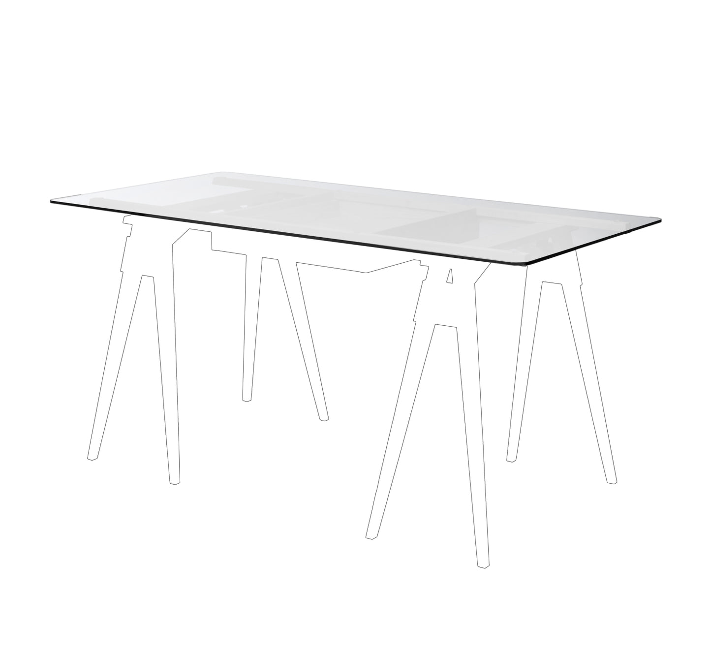 Design House Stockholm Arco Glass Desk Worktop