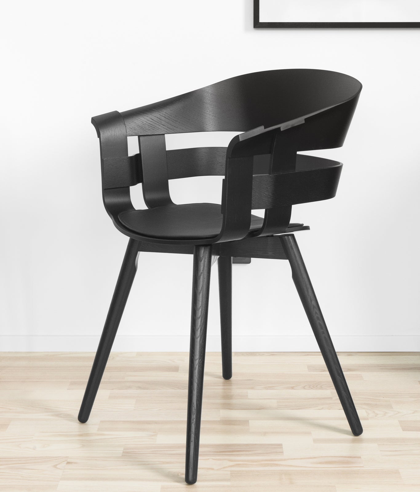 Design House Stockholm Wick Chair Leather Cushion Black