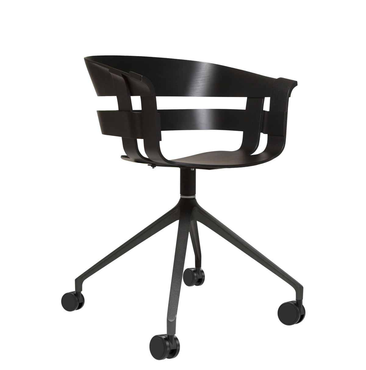 Design House Stockholm Wick Chair Swivel & Wheels black-grey