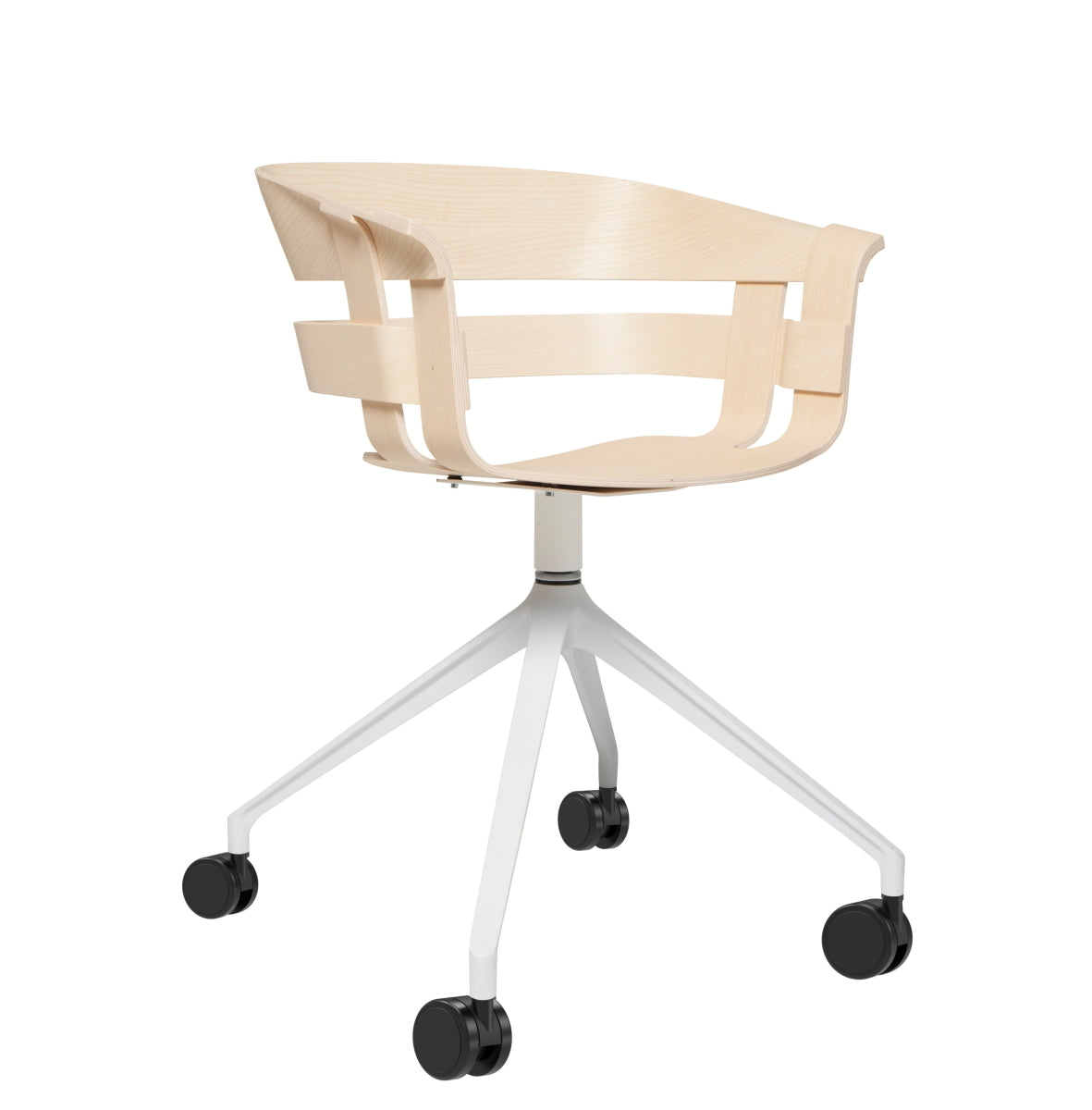 Design House Stockholm Wick Chair Swivel & Wheels ash-white