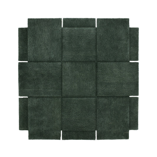 Design House Stockholm Basket Rug Wool 180x180 Green