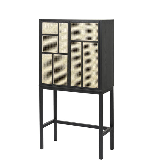 Design House Stockholm Air Cabinet Oak-Rattan Black