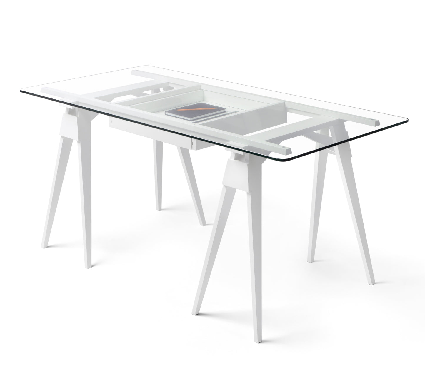 Design House Stockholm Arco Desk Oak-Glass White