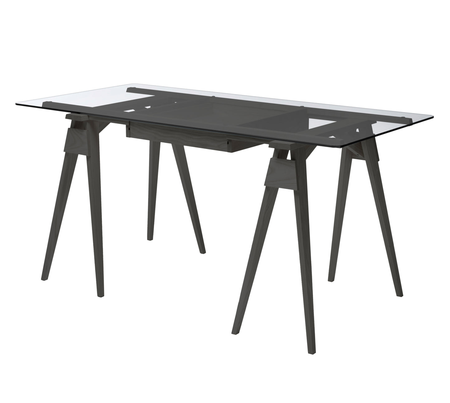 Design House Stockholm Arco Desk Oak-Glass Black