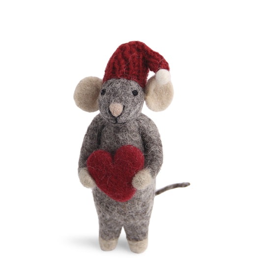 Gry & Sif Grey Mouse with Heart