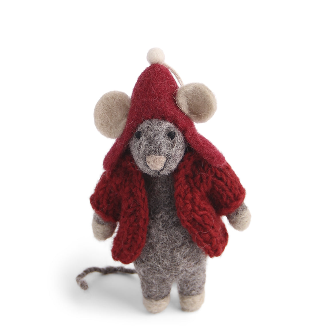 Gry & Sif Mouse Grey with Red Jacket