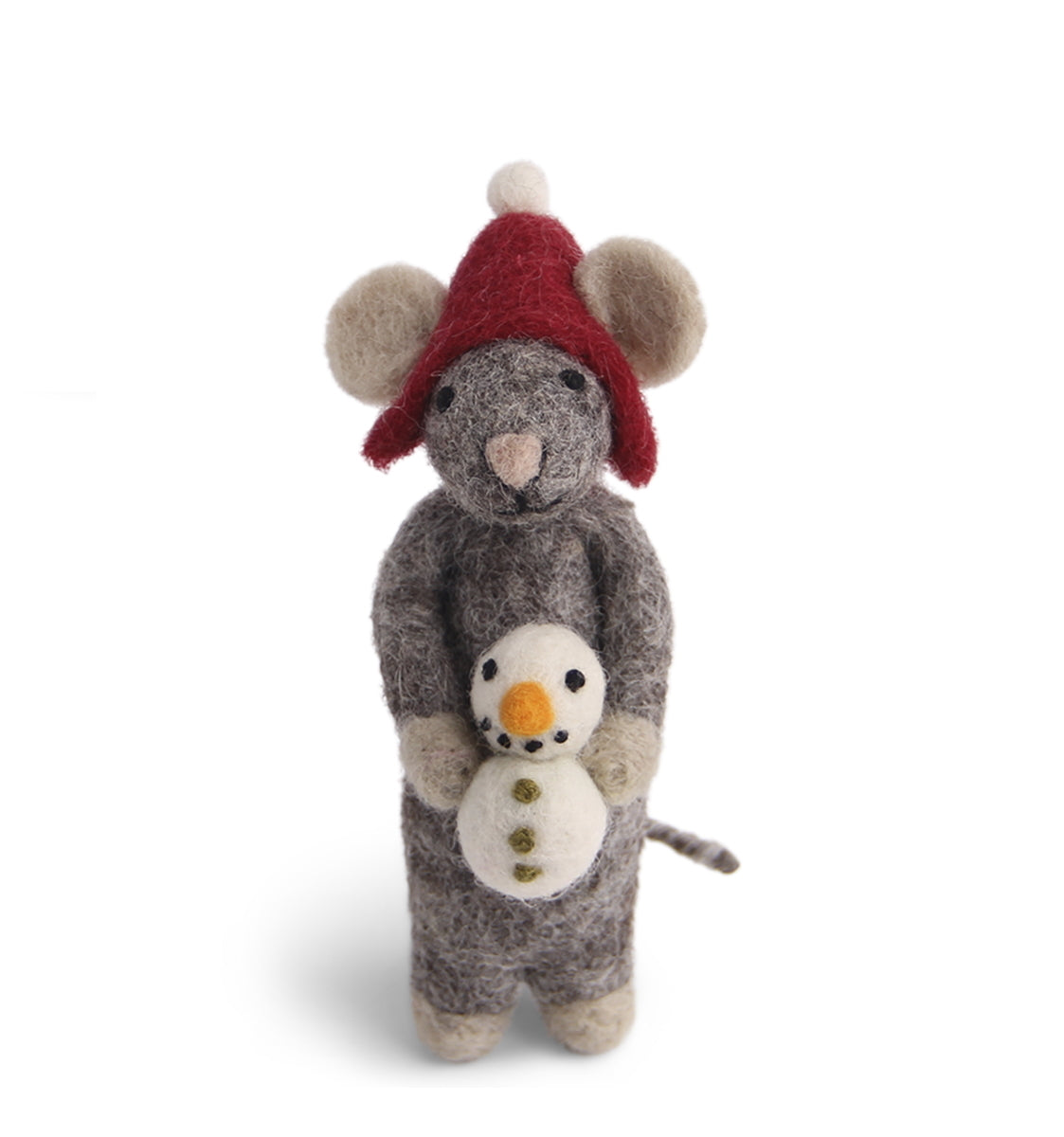 Gry & Sif Grey Mouse with Snowman