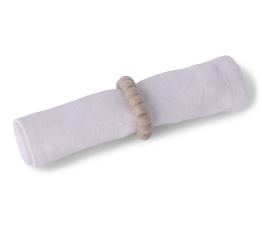 Gry & Sif Napkin Ring Felt 2pk beige