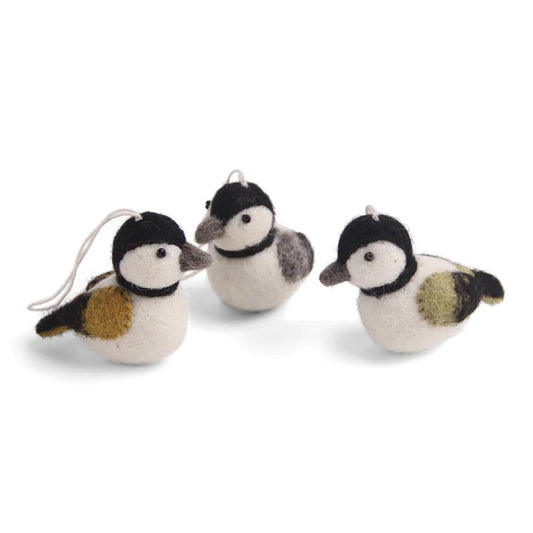 Gry & Sif Sparrow Felt Decoration 3pk dark