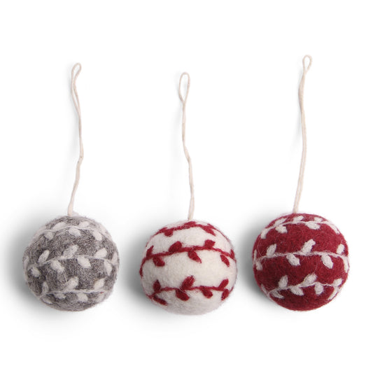 Gry & Sif Bauble Felt Ornaments 3pk