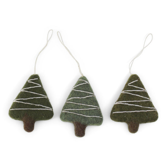 Gry & Sif Christmas Tree w/Beads Felt Decoration 3pk