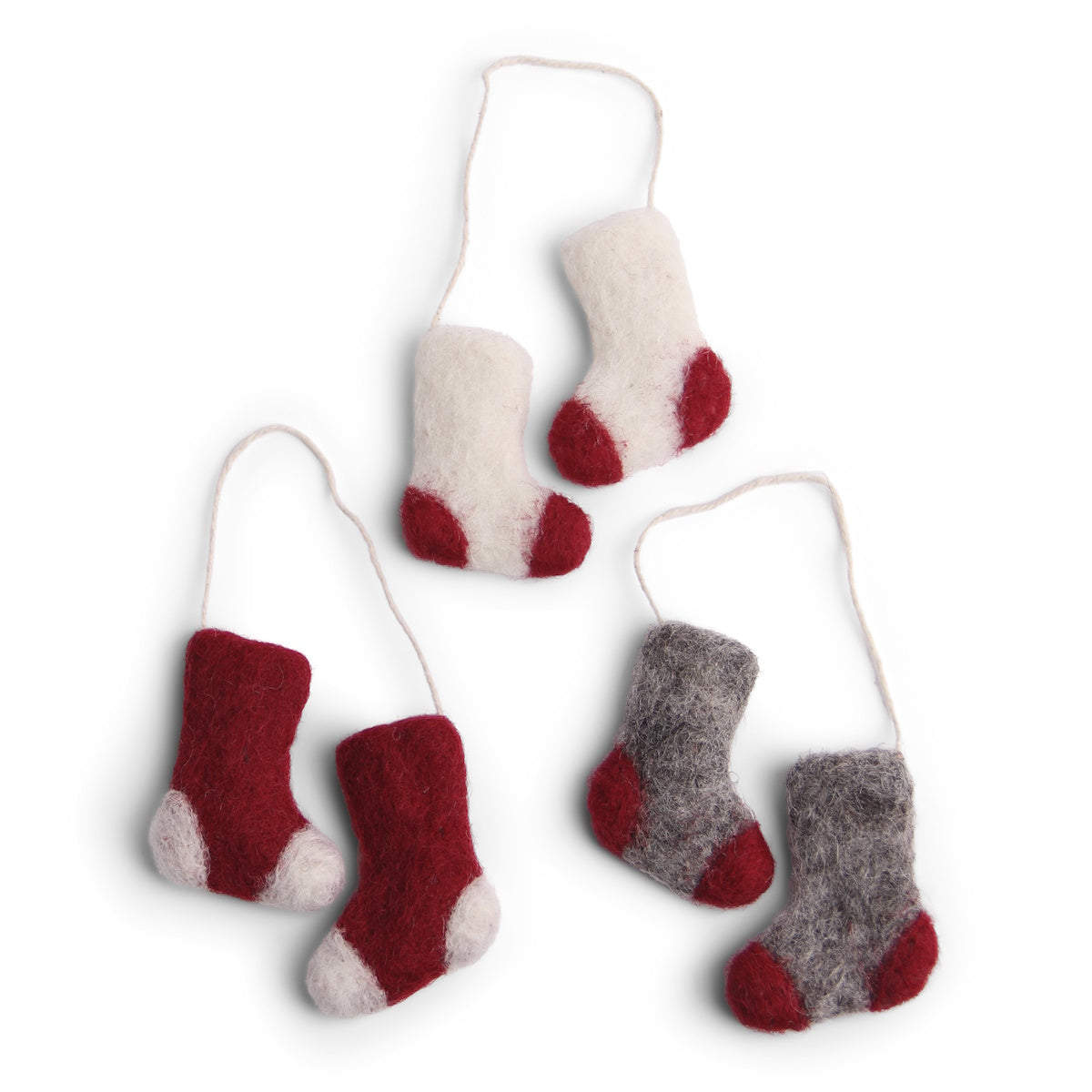 Gry & Sif Christmas Socks Felt Decoration 3pk